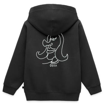 grinning - Kids Premium Organic Zip-up Hoodie - black - Back - AI Model Kid Male (0cm)