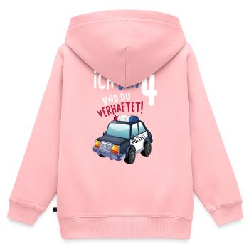 4. Geburtstag Polizei Geschenk 4 Jahre Polizist - Kinder Premium Organic Zip Hoodie - Rosa - Hinten - AI Model Kid Female (0cm)