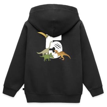 5th birthday children's birthday dinosaur dinosaur - Kids Premium Organic Zip-up Hoodie - black - Back - AI Model Kid Male (0cm)