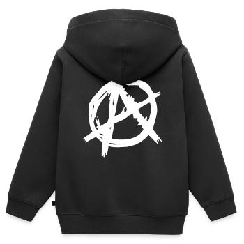 Anarchy - Kids Premium Organic Zip-up Hoodie - black - Back - AI Model Kid Male (0cm)