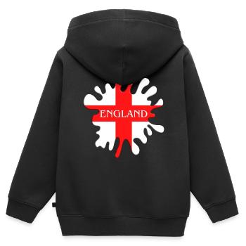 Drapeau anglais de Saint-Georges - Sweat Premium à capuche zippé enfant bio - noir - Dos - AI Model Kid Male (0cm)