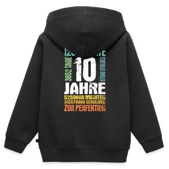 10. Geburtstag Jungen Mädchen 10 Jahre Geschenk - Kinder Premium Organic Zip Hoodie - Schwarz - Hinten - AI Model Kid Male (0cm)