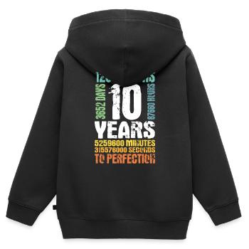 10. Geburtstag Jungen Mädchen 10 Jahre Geschenk - Kinder Premium Organic Zip Hoodie - Schwarz - Hinten - AI Model Kid Male (0cm)