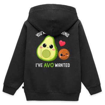 Avocado Trend 2021 - Avo Wanted - Kinder Premium Organic Zip Hoodie - Schwarz - Hinten - AI Model Kid Male (0cm)