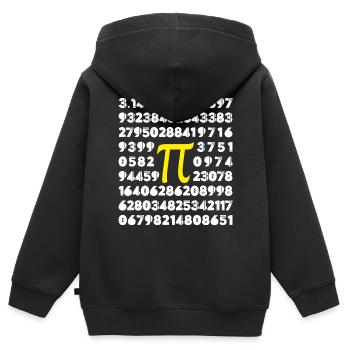 pi - Sweat Premium à capuche zippé enfant bio - noir - Dos - AI Model Kid Male (0cm)