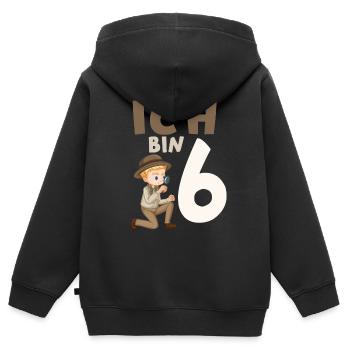 6. Geburtstag Forscher 6 Jahre Kindergeburtstag - Kinder Premium Organic Zip Hoodie - Schwarz - Hinten - AI Model Kid Male (0cm)
