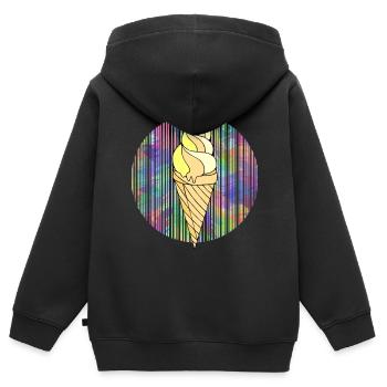 Eis - Kinder Premium Organic Zip Hoodie - Schwarz - Hinten - AI Model Kid Male (0cm)