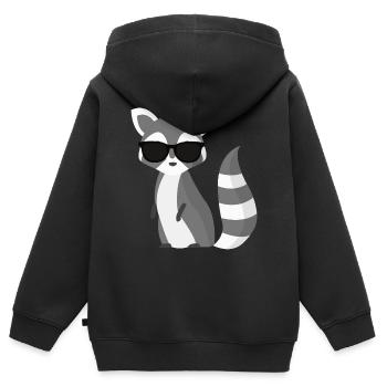 cooler Waschbär - Kinder Premium Organic Zip Hoodie - Schwarz - Hinten - AI Model Kid Male (0cm)
