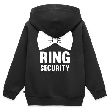 Ring Security Fliege Schleife - Kinder Premium Organic Zip Hoodie - Schwarz - Hinten - AI Model Kid Male (0cm)