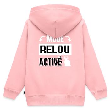 mode relou - Sweat Premium à capuche zippé enfant bio - rose - Dos - AI Model Kid Female (0cm)