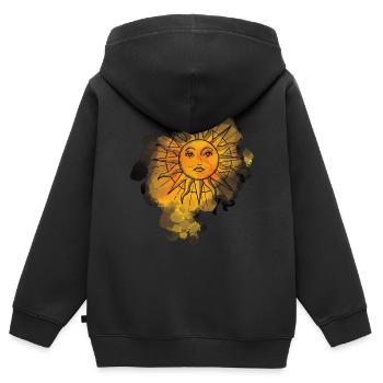 Dark Sun - Kinder Premium Organic Zip Hoodie - Schwarz - Hinten - AI Model Kid Male (0cm)