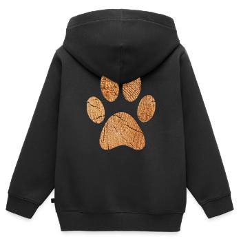 Hundepfote - Kinder Premium Organic Zip Hoodie - Schwarz - Hinten - AI Model Kid Male (0cm)