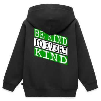 planet evolve go vegan vegetable funny rights - Kinder Premium Organic Zip Hoodie - Schwarz - Hinten - AI Model Kid Male (0cm)