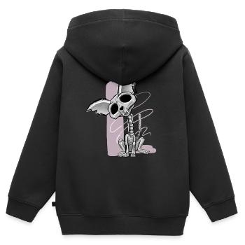 Chat 2021 - Sweat Premium à capuche zippé enfant bio - noir - Dos - AI Model Kid Male (0cm)