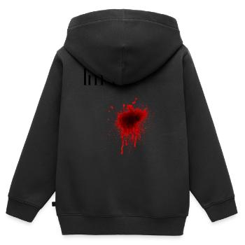 Schussblut im feinen T-Shirt - Kinder Premium Organic Zip Hoodie - Schwarz - Hinten - AI Model Kid Male (0cm)