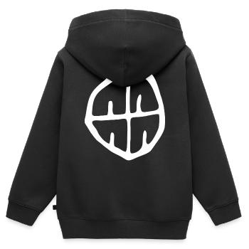 Tambour chaman - Sweat Premium à capuche zippé enfant bio - noir - Dos - AI Model Kid Male (0cm)