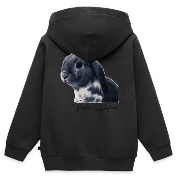 Damen Herren und kinder frohe ostern - Kinder Premium Organic Zip Hoodie - Schwarz - Hinten - AI Model Kid Male (0cm)