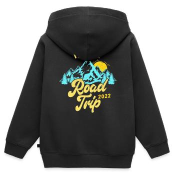 Vacances D'Été - Road Trip En Famille 2023 - Sweat Premium à capuche zippé enfant bio - noir - Dos - AI Model Kid Male (0cm)