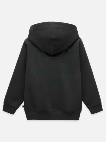 Mädchen Katzengesicht - Kinder Premium Organic Zip Hoodie - Schwarz