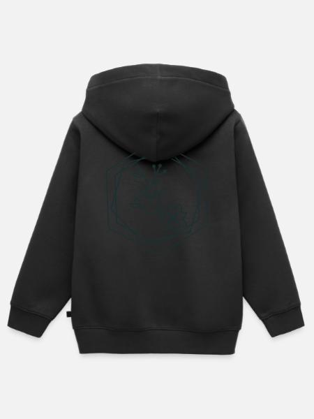 Sechsecke mit floralem Akzent - Kinder Premium Organic Zip Hoodie - Schwarz