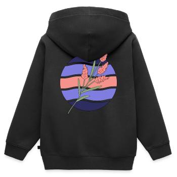 Minimal Blume Wellen Muster Urlaub Ferien Sommer - Kinder Premium Organic Zip Hoodie - Schwarz - Hinten - AI Model Kid Male (0cm)