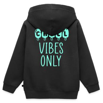 vibrations chill - Sweat Premium à capuche zippé enfant bio - noir - Dos - AI Model Kid Male (0cm)