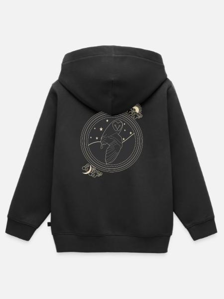 Uil van de nacht - Kinder Premium zip hoodie biologisch - zwart