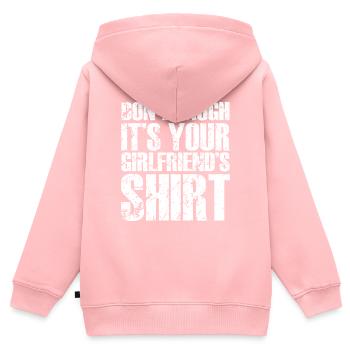 Lache nicht, es ist das Hemd deiner Freundin - Kinder Premium Organic Zip Hoodie - Rosa - Hinten - AI Model Kid Female (0cm)
