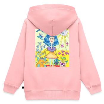 JasminEs World - Kinder Premium Organic Zip Hoodie - Rosa - Hinten - AI Model Kid Female (0cm)