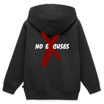 Élevez-vous au-dessus des excuses - Sweat Premium à capuche zippé enfant bio - noir - Dos - AI Model Kid Male (0cm)
