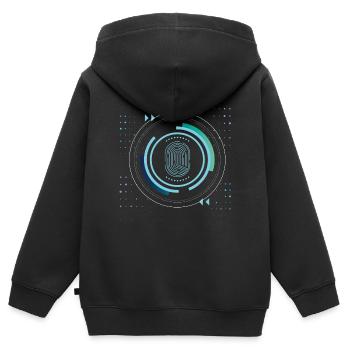 identité sécurité sécurité nerd pixel pc tech science - Sweat Premium à capuche zippé enfant bio - noir - Dos - AI Model Kid Male (0cm)