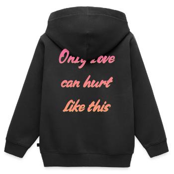 Liebe Spruch - Kinder Premium Organic Zip Hoodie - Schwarz - Hinten - AI Model Kid Male (0cm)