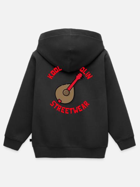 Kool Mandolin Steetware (transparent) - Kinder Premium Organic Zip Hoodie - Schwarz