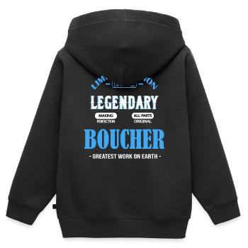 METZGER - Kinder Premium Organic Zip Hoodie - Schwarz - Hinten - AI Model Kid Male (0cm)