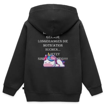 Die lust ist gegangen - Kinder Premium Organic Zip Hoodie - Schwarz - Hinten - AI Model Kid Male (0cm)