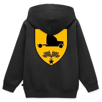 Truck - Kinder Premium Organic Zip Hoodie - Schwarz - Hinten - AI Model Kid Male (0cm)