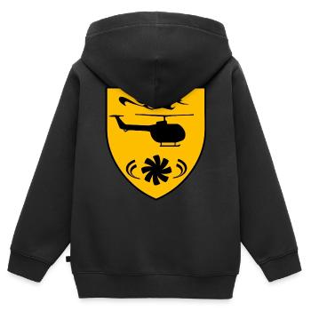 Hubschrauber - Kinder Premium Organic Zip Hoodie - Schwarz - Hinten - AI Model Kid Male (0cm)