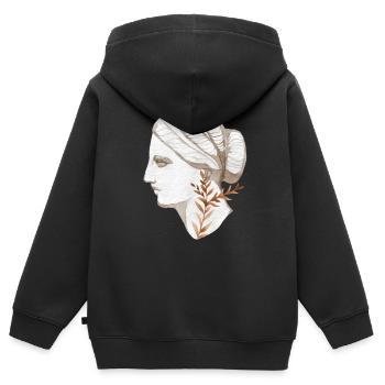 Kopffrau Aquarell Antikes Rom - Kinder Premium Organic Zip Hoodie - Schwarz - Hinten - AI Model Kid Male (0cm)