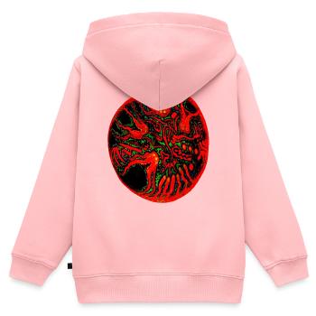 Ragnarok - Sweat Premium à capuche zippé enfant bio - rose - Dos - AI Model Kid Female (0cm)