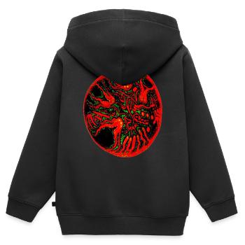 Ragnarok - Kinder Premium Organic Zip Hoodie - Schwarz - Hinten - AI Model Kid Male (0cm)