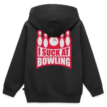 Je suis nul au bowling - Sweat Premium à capuche zippé enfant bio - noir - Dos - AI Model Kid Male (0cm)