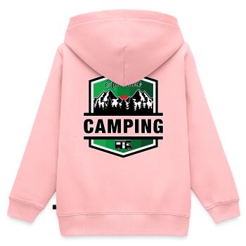 Camping - Kids Premium Organic Zip-up Hoodie - rose - Back - AI Model Kid Female (0cm)