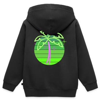 Neonpalme - Kinder Premium Organic Zip Hoodie - Schwarz - Hinten - AI Model Kid Male (0cm)