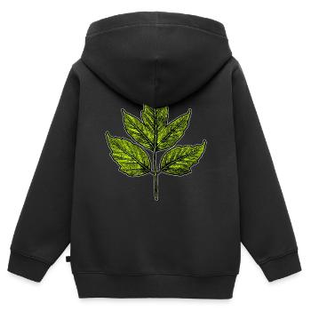 Blatt - Eschen-Ahorn - Kinder Premium Organic Zip Hoodie - Schwarz - Hinten - AI Model Kid Male (0cm)