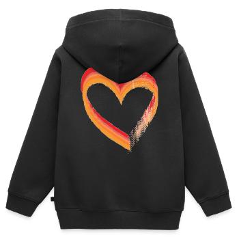Herz der Farbe - Kinder Premium Organic Zip Hoodie - Schwarz - Hinten - AI Model Kid Male (0cm)