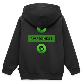 Sensibilisation au CP - Sweat Premium à capuche zippé enfant bio - noir - Dos - AI Model Kid Male (0cm)