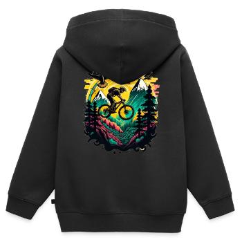 Mountain Bike BMX MTB Bike Street Trial Outdoor - Kids Premium Organic Zip-up Hoodie - black - Back - AI Model Kid Male (0cm)