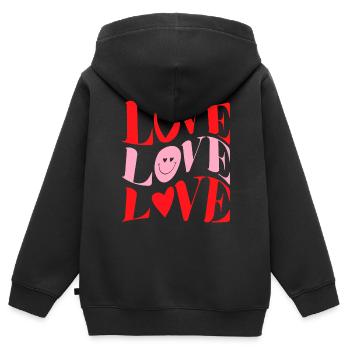 Valentine's Day Love Design - Sweat Premium à capuche zippé enfant bio - noir - Dos - AI Model Kid Male (0cm)