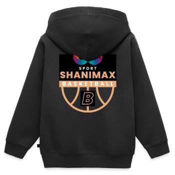 Black White Infinity - Kinder Premium Organic Zip Hoodie - Schwarz - Hinten - AI Model Kid Male (0cm)