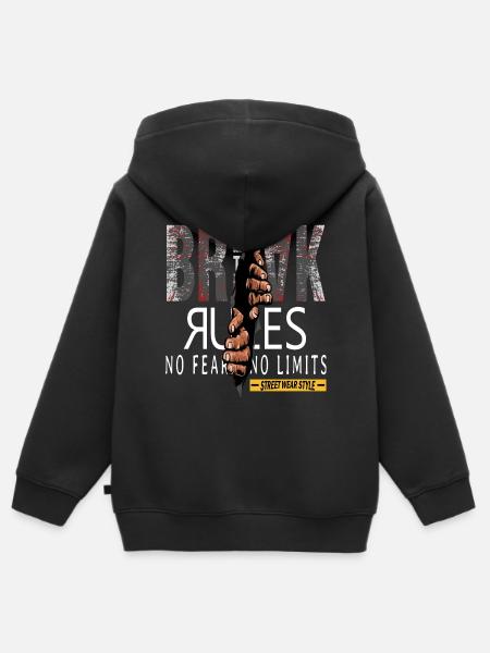 Break Rules - Regeln Brechen - Kinder Premium Organic Zip Hoodie - Schwarz